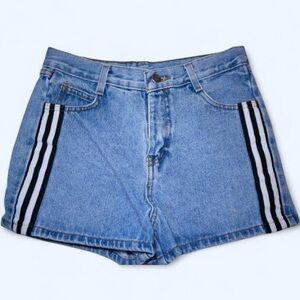 Vintage 90's Side-Stripe Jean Shorts, Size 25